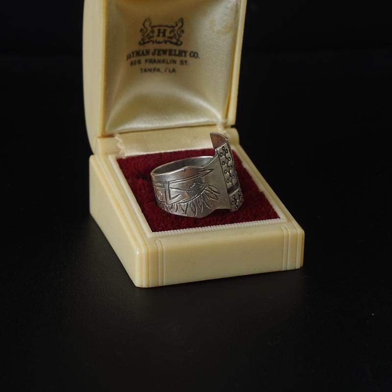 VINTAGE Vintage Whirling Log (卍) Spoon RING -C- シルバー