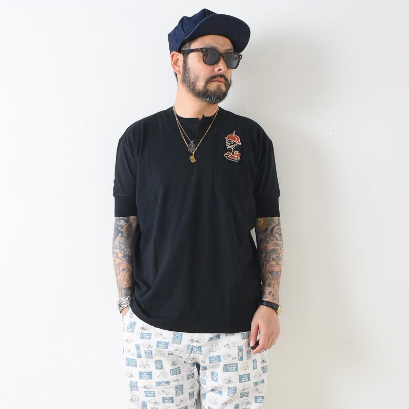 WEIRDO（ウィアード） ウィア−ド RED WRD - S/S HENRY T-SHIRTS BLK