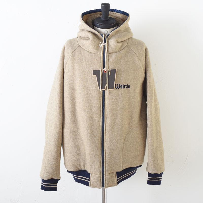 WEIRDO ウィア−ド Weirdo - ZIP HOODIE BEIGE ボア フードパーカー