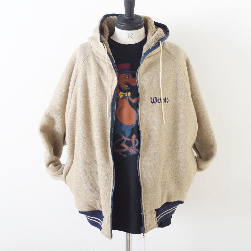 WEIRDO（ウィアード） ウィア−ド Weirdo - ZIP HOODIE BEIGE ボア