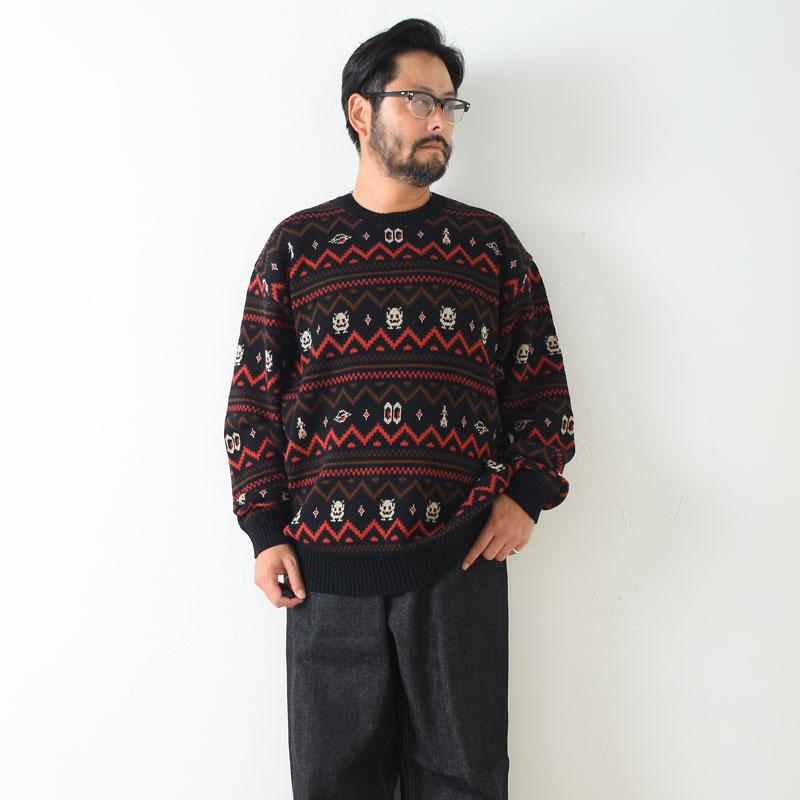 WEIRDO（ウィアード） ウィア−ド LOOK INVADING - L/S SWEATER BLK