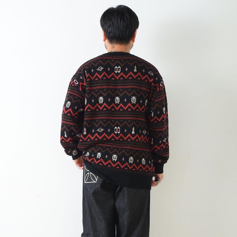 WEIRDO（ウィアード） ウィア−ド LOOK INVADING - L/S SWEATER BLK
