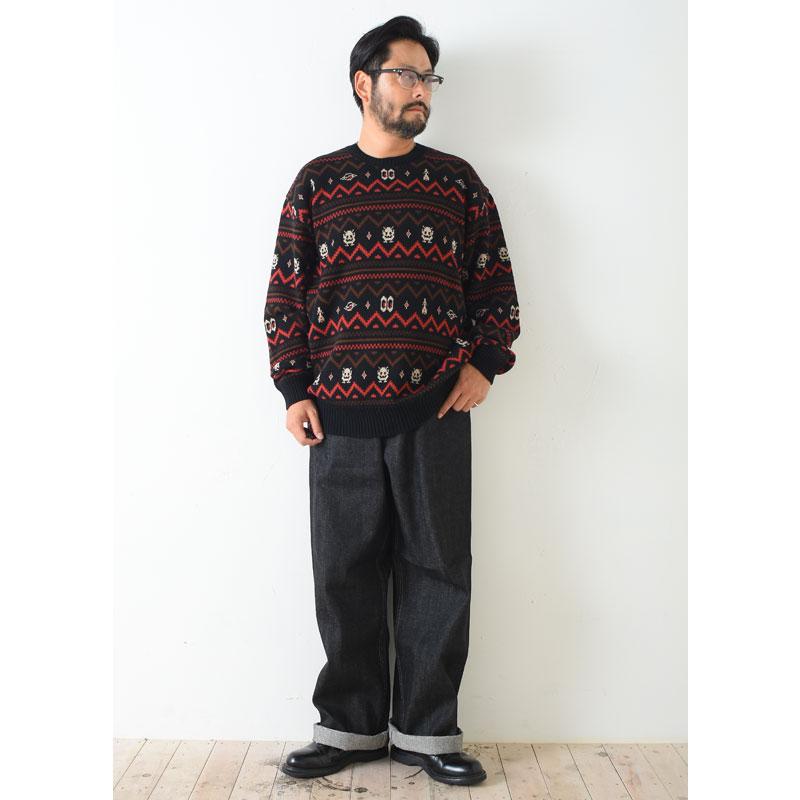 WEIRDO（ウィアード） ウィア−ド LOOK INVADING - L/S SWEATER BLK