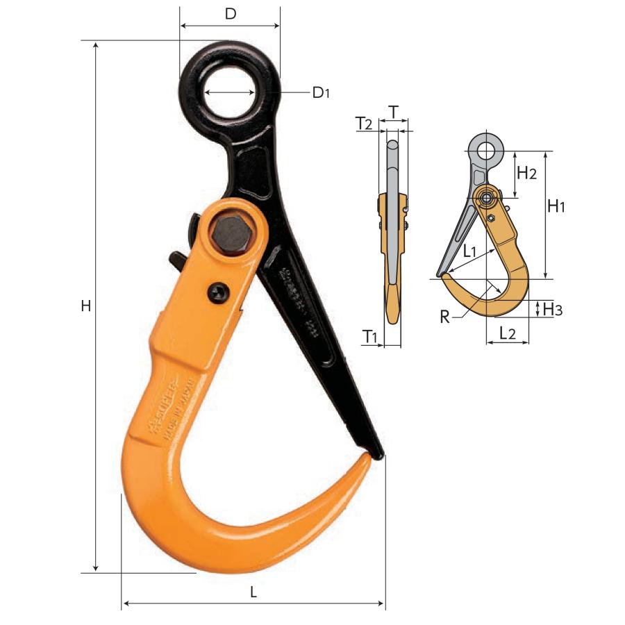 敷鉄板吊りSスリング 使用荷重：1t マスターリンク：M8W10 フック：SLH-1N 長さL：1m 入数:1｜genbastock｜02