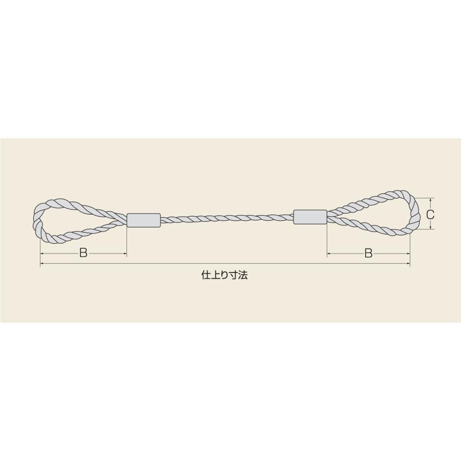コンドーテック JIS ロック玉掛ワイヤー O/O 12mm×4m 使用荷重：1.2t
