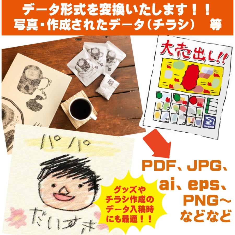 データ形式 変換 サービス サイズ調整 画像 イラスト データ 編集 Jpg Pdf Png Ai Eps イラストレーター グッズ作成 チラシ作成 1データから注文可能 Date1 ハングリーアグリyahoo Japan店 通販 Yahoo ショッピング