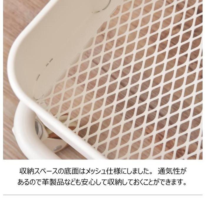 ハンガーワゴン グリーン ホワイト W50×D36×H156 ハンガーワゴン おしゃれ ワゴン シェルフ 北欧 コート掛け 玄関 幅50センチ アイアン モノトーン スリムの画像