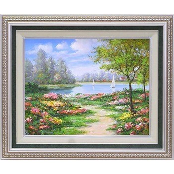 油絵 オイルペイントアート モリンガ 花畑に彩られて2 F6 555x464x57mm Iop Bic