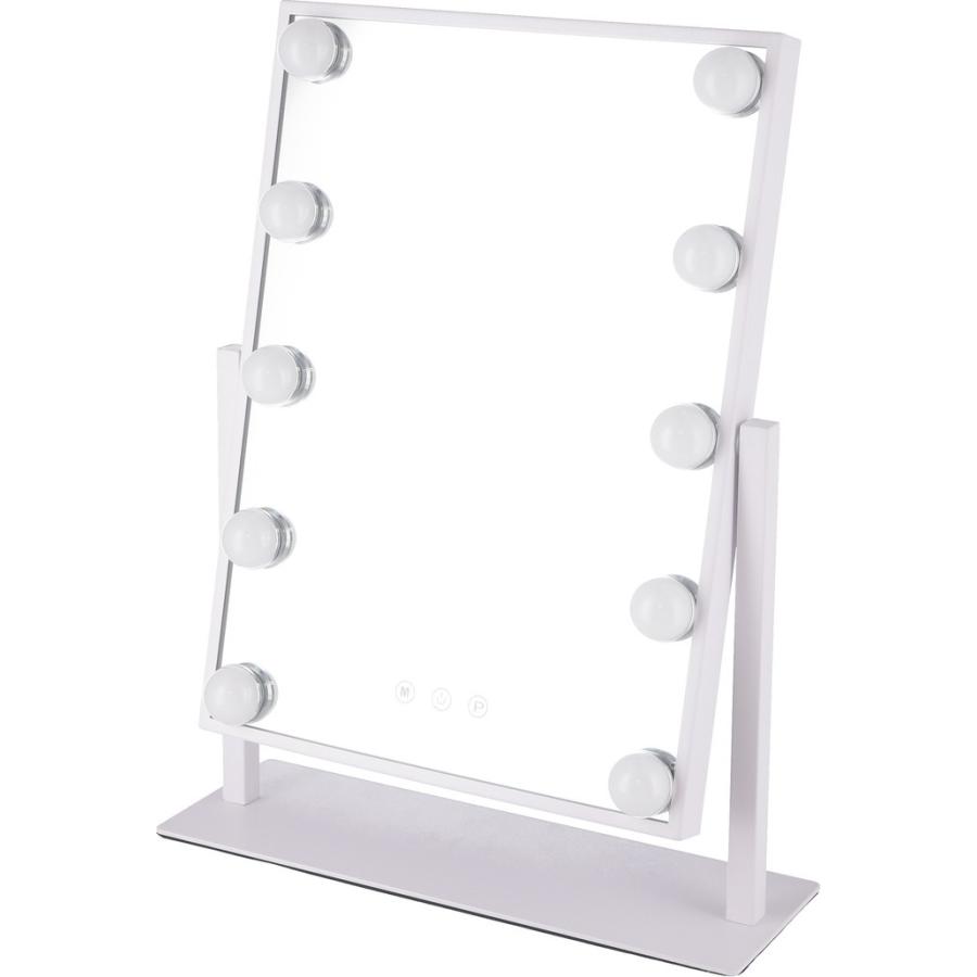 LEDミラー プレミアム yumeka WH LED-365 ホワイト 幅365×奥行120×高さ464mm fj-67782 送料無料 北欧 モダン 家具 インテリア ナチュラル テイスト 新生活の画像
