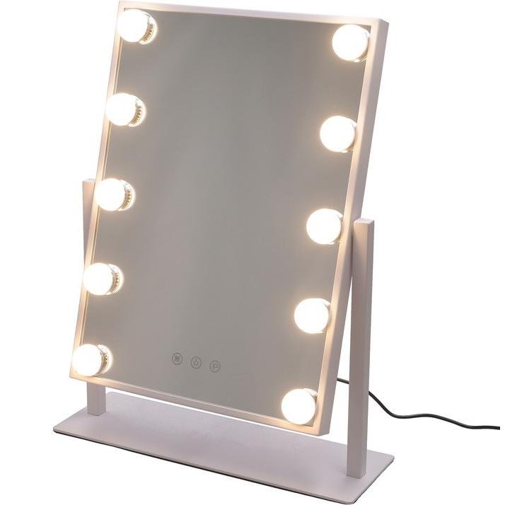 LEDミラー プレミアム yumeka WH LED-365 ホワイト 幅365×奥行120×高さ464mm fj-67782 送料無料 北欧 モダン 家具 インテリア ナチュラル テイスト 新生活の画像