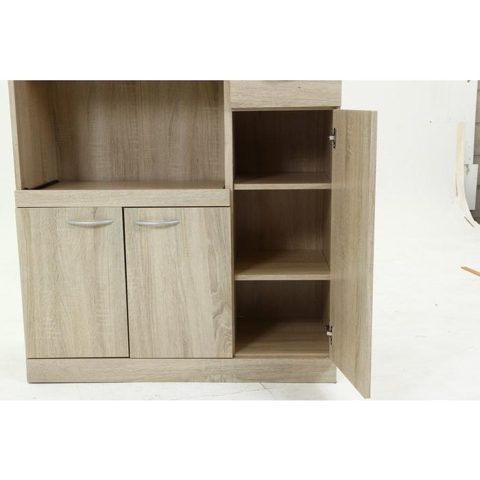 ハイキッチンボード 180×90 ホワイトオーク 885×398×1800 fj-70685 送料無料 北欧 モダン 家具 インテリア ナチュラル テイスト 新生活 オススメ おしゃの画像