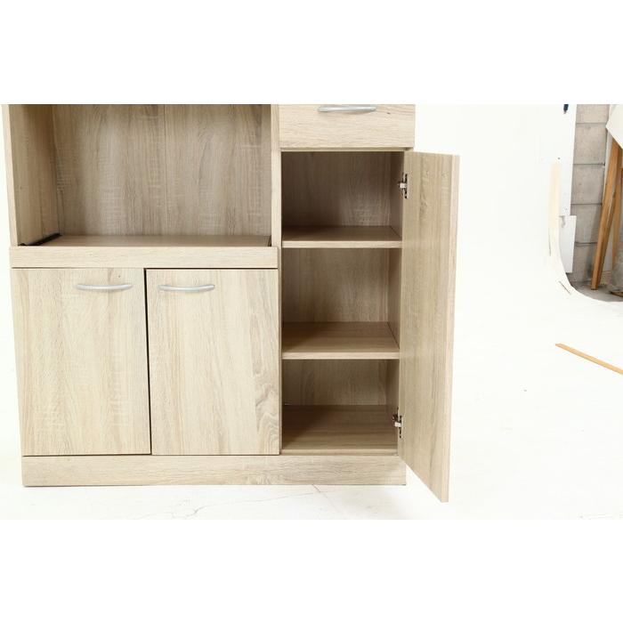 ハイキッチンボード 180×90 ホワイトオーク 885×398×1800 fj-70685 送料無料 北欧 モダン 家具 インテリア ナチュラル テイスト 新生活 オススメ おしゃの画像