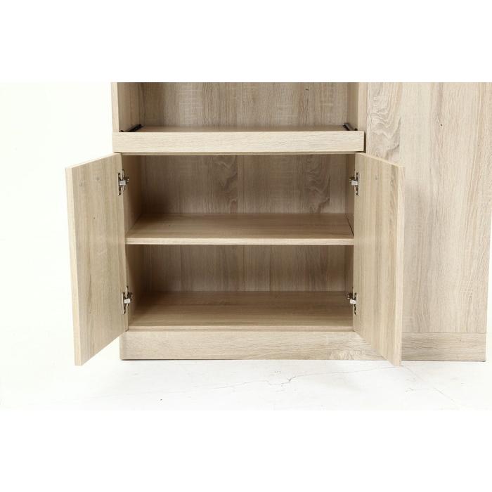 ハイキッチンボード 180×90 ホワイトオーク 885×398×1800 fj-70685 送料無料 北欧 モダン 家具 インテリア ナチュラル テイスト 新生活 オススメ おしゃの画像