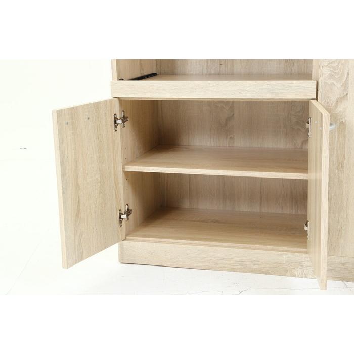 ハイキッチンボード 180×90 ホワイトオーク 885×398×1800 fj-70685 送料無料 北欧 モダン 家具 インテリア ナチュラル テイスト 新生活 オススメ おしゃの画像