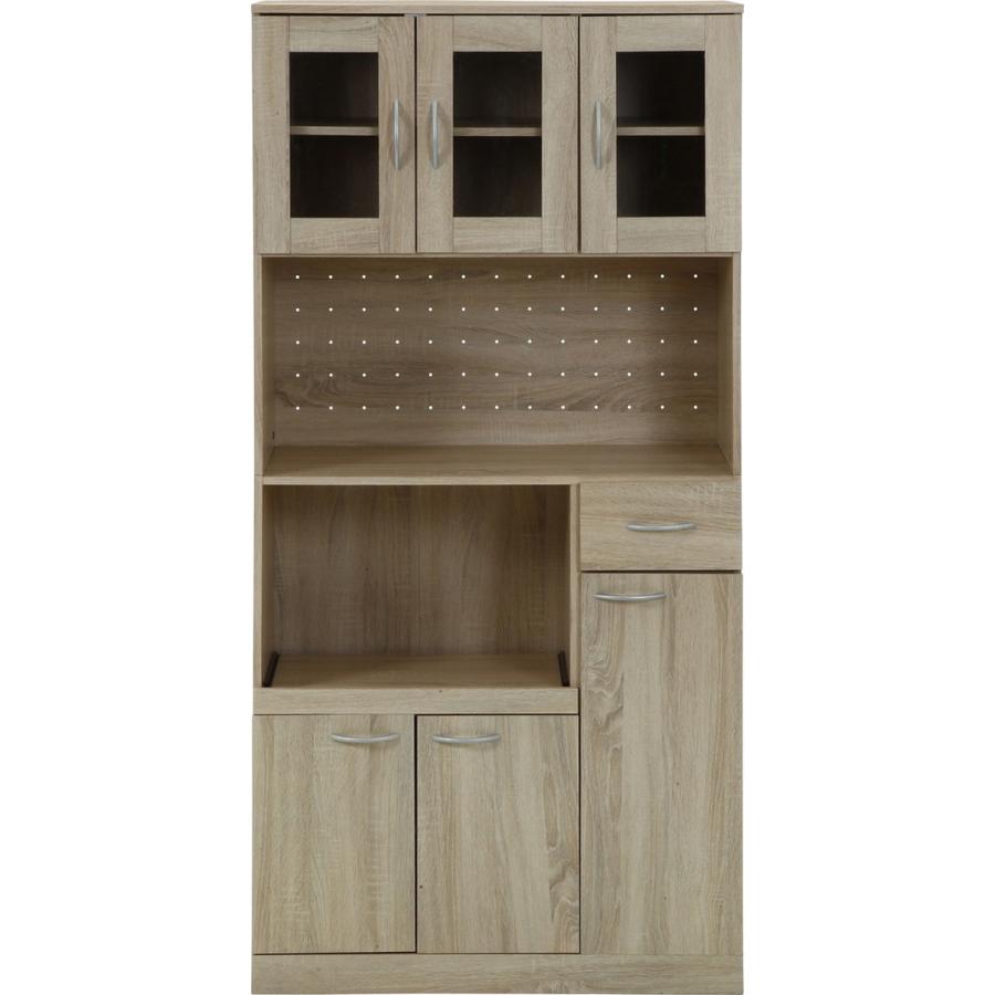ハイキッチンボード 180×90 ホワイトオーク 885×398×1800 fj-70685 送料無料 北欧 モダン 家具 インテリア ナチュラル テイスト 新生活 オススメ おしゃの画像