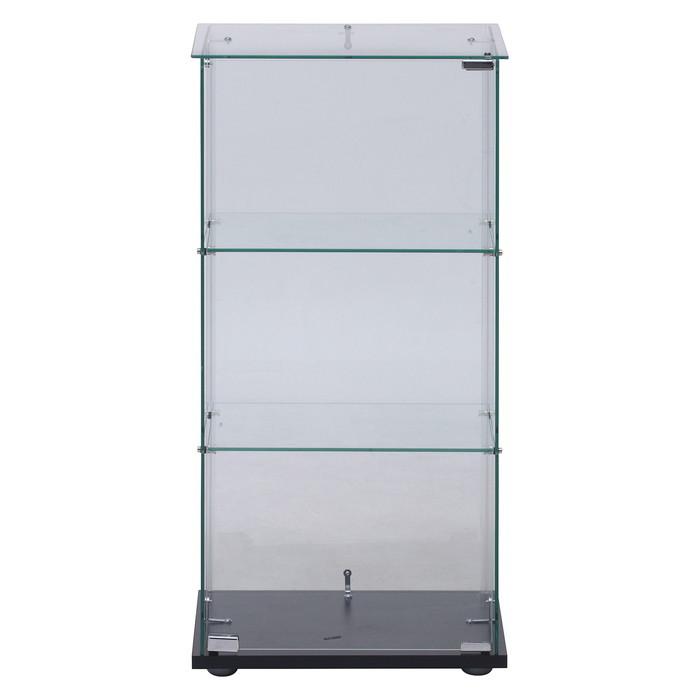 ガラス コレクションケース 3段 クリア ブラック 425×365×850 fj-99475 送料無料 北欧 モダン 家具 インテリア ナチュラル テイスト 新生活 オススメ おしの画像