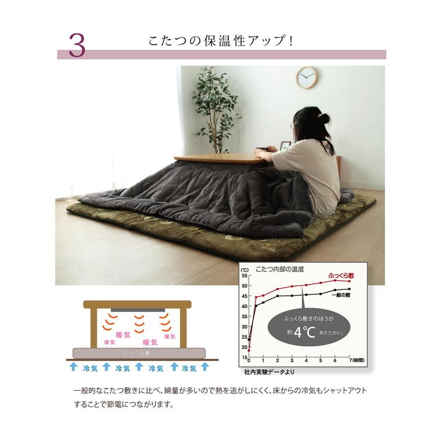 ラグ ふっくら極厚敷き布団 シャルマン 約195×245cm ブラウン グリーン ihk-1161691061409 送料無料 北欧 モダン 家具 インテリア 【スノーホワイト】 ナチュ