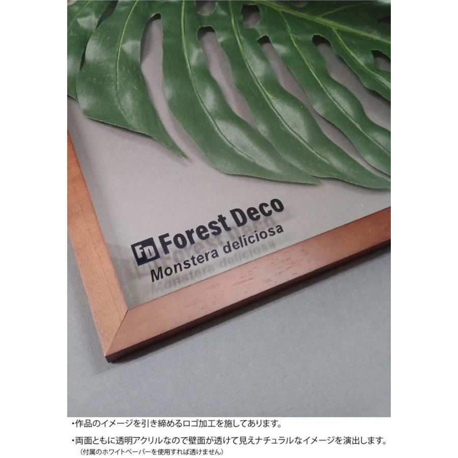 インテリアグリーンアート ForestDecoL Monstera Deliciosa3 LP-1003 フレームカラー ブラウン 店舗 カフェ ラウンジ ロビー ホテル 法人 kar-9326784s1 送_1