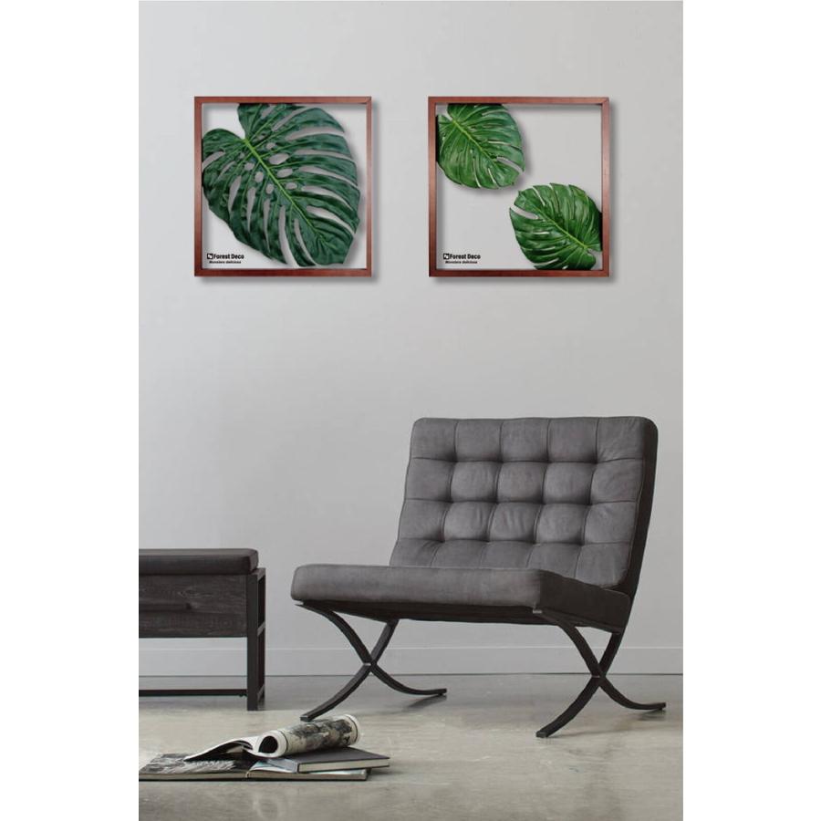 インテリアグリーンアート ForestDecoL Monstera Deliciosa3 LP-1003 フレームカラー ブラウン 店舗 カフェ ラウンジ ロビー ホテル 法人 kar-9326784s1 送_3