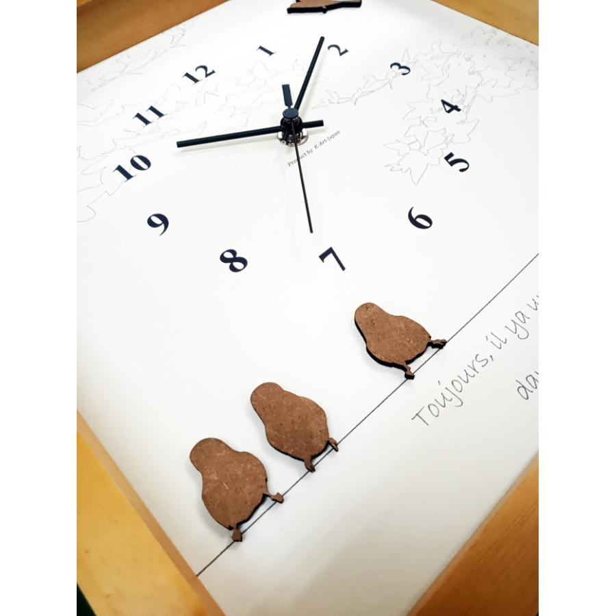 かわいい鳥の掛時計 Bird Clock  BC-2002 フレームカラー：ナチュラル 保証付 kar-9327119s2 送料無料 北欧 モダン 家具 インテリア ナチュラル テイスト 新｜genco1｜02