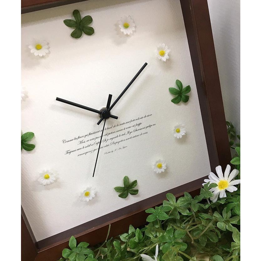花と葉っぱの可愛い掛時計 Leaf＆Flower Clock  LF-1003 フレームカラー：ブラウン 保証付 kar-9486390s3 送料無料 北欧 モダン 家具 インテリア ナチュラル｜genco1｜02