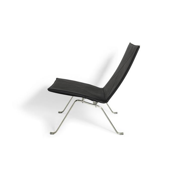 (即納)ポール・ケアホルム PK22 ラウンジチェア ブラック レザー 本革 保証付 e-comfort デザイナーズ ジェネリック家具 リプロダクト  kwg-ch4062a 送料無の画像