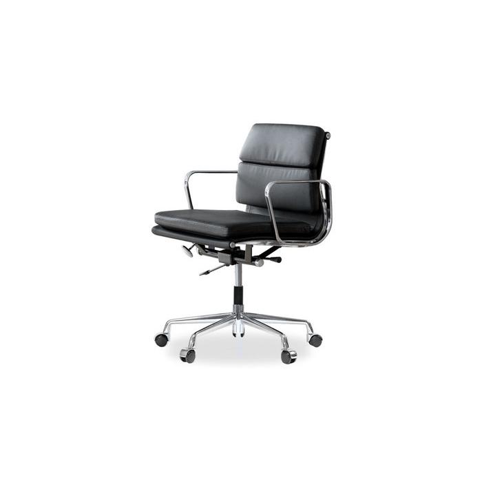 アルミナムチェア ローソフトパッド PUレザー キャスター グライズ 保証付 e-comfort デザイナーズ ジェネリック家具 リプロダクト  kwg-chea01lsc-pu 送料の画像