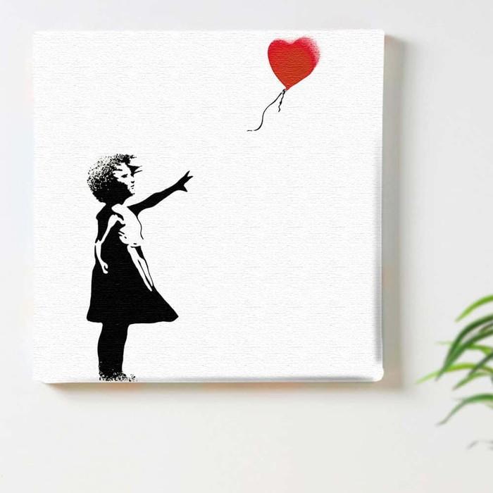 バンクシー デザイン Banksy Design 日本正規ライセンス 風船 少女 bdld-1907-001 XLサイズ 100cm×100cm アートパネル ファブリックパネル アートボード 壁の画像