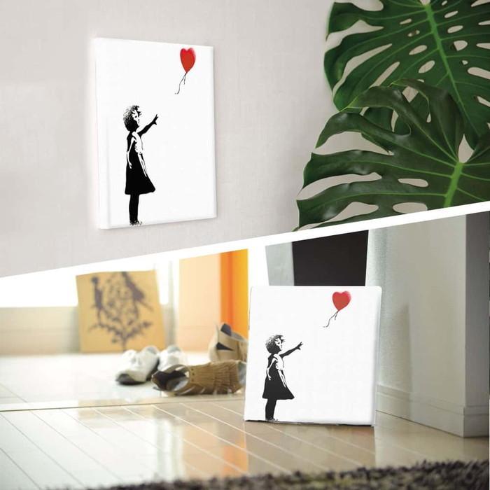 バンクシー デザイン Banksy Design 日本正規ライセンス 風船 少女 bdld-1907-001 XLサイズ 100cm×100cm アートパネル ファブリックパネル アートボード 壁の画像