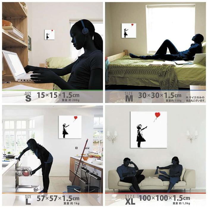 バンクシー デザイン Banksy Design 日本正規ライセンス 風船 少女 bdld-1907-001 XLサイズ 100cm×100cm アートパネル ファブリックパネル アートボード 壁の画像