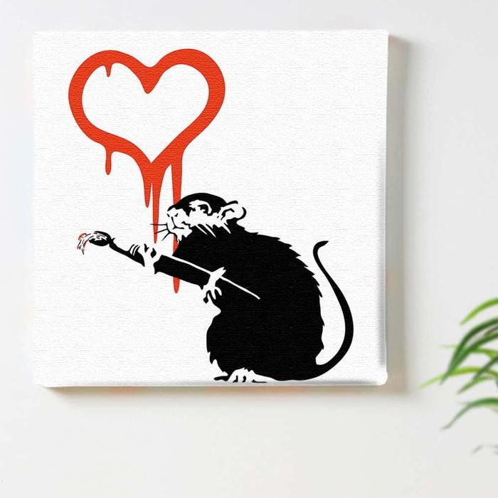 バンクシー デザイン Banksy Design 日本正規ライセンス ハート bdld-1907-005 XLサイズ 100cm×100cm アートパネル ファブリックパネル アートボード 壁掛の画像