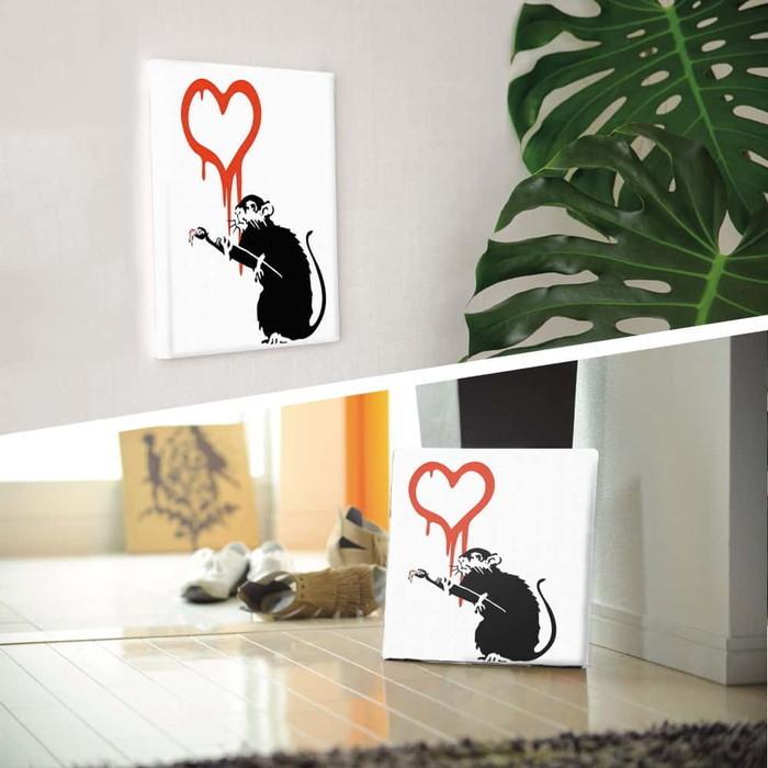 バンクシー デザイン Banksy Design 日本正規ライセンス ハート bdld-1907-005 XLサイズ 100cm×100cm アートパネル ファブリックパネル アートボード 壁掛の画像