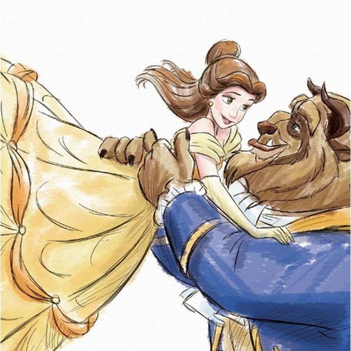 【ゆみりん】ディズニー　美女と野獣　ベル　セル画　絵画 ディズニー セル画「美女と野獣/ベル」額縁2種選択可 展示用