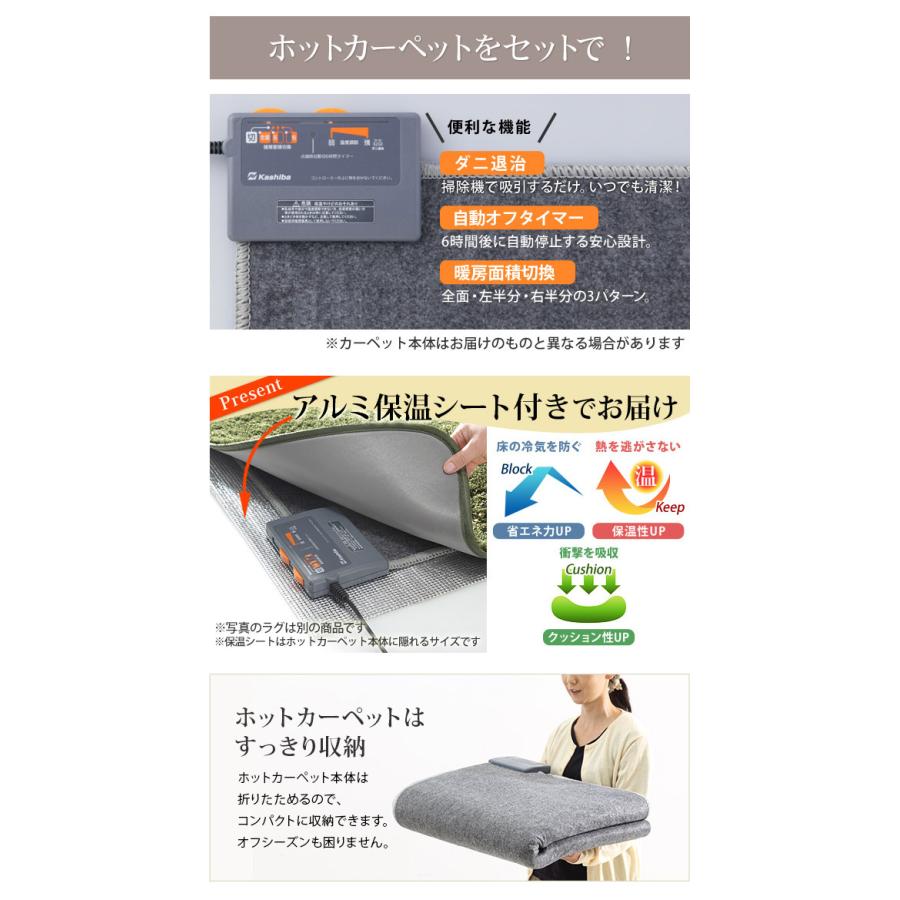 ホットカーペット カバー 防水 木目調ホットカーペット カバー ウッディ 2畳用 200x198 ホットカーペット本体 2点セット ラグ リビングマット フローリングの画像