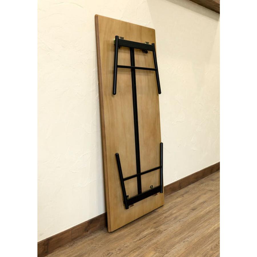 センターテーブル Luster120 棚付き 折れ脚 オーク ウォールナット