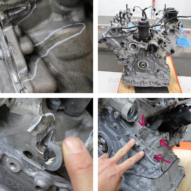 [A-49] RS4 B9 8W 63000km エンジン 本体 06M100032A 2.9 TFSI DECA DEC ブロックにクラックあり 8WDECF アバント アウディ A4 S4 中古の画像