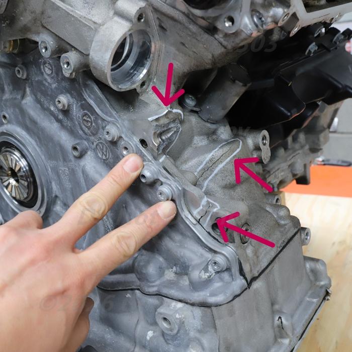[A-49] RS4 B9 8W 63000km エンジン 本体 06M100032A 2.9 TFSI DECA DEC ブロックにクラックあり 8WDECF アバント アウディ A4 S4 中古の画像