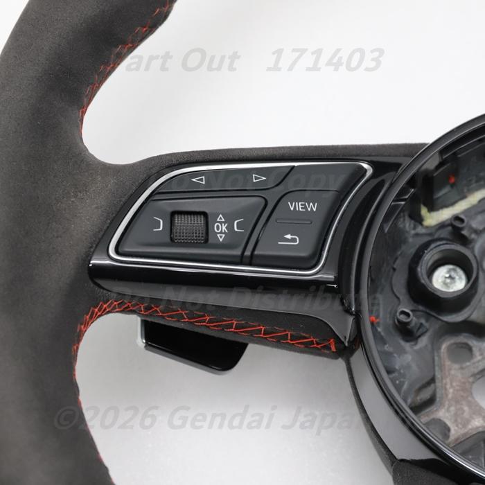 [A-49] RS4 B9 8W アルカンターラ 純正オプション ステアリング 8W0419091EF NTW 8WDECF アバント アウディ A4 S4 中古の画像