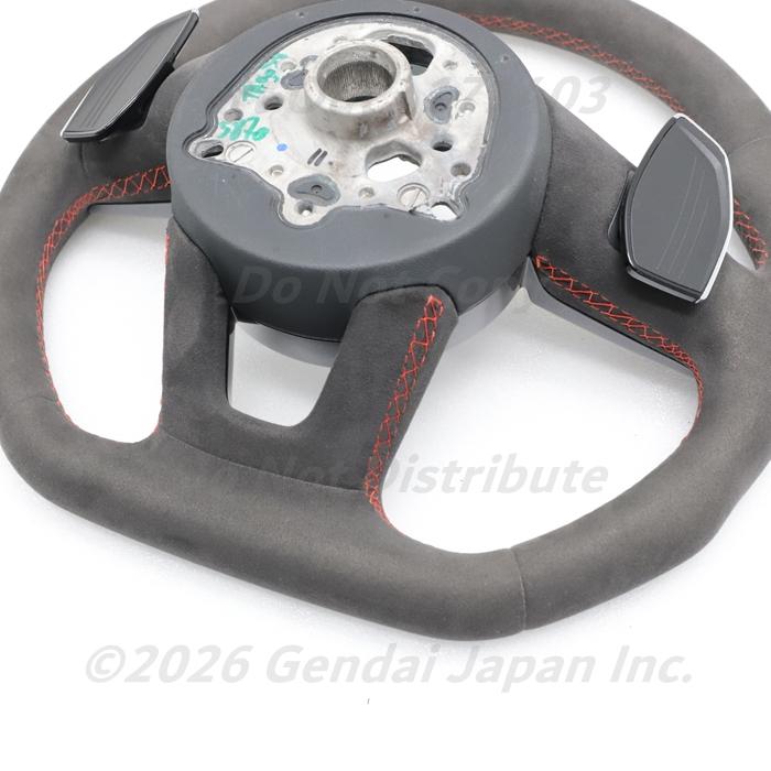 [A-49] RS4 B9 8W アルカンターラ 純正オプション ステアリング 8W0419091EF NTW 8WDECF アバント アウディ A4 S4 中古の画像