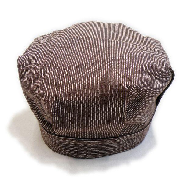 ピンドットストライプ ブラウン ワークキャップ(ワンウォッシュ) - Work Cap Brown Pin dot stripe(ONE-WASH)｜generag｜04