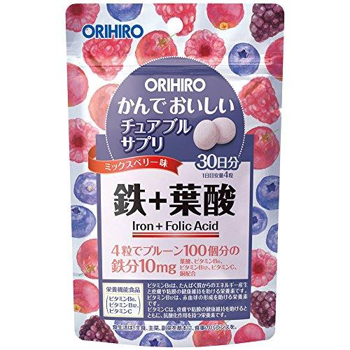 90 Off オリヒロ かんでおいしいチュアブルサプリ 鉄 葉酸 1粒
