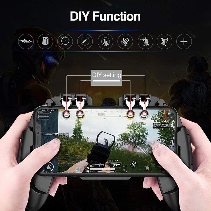 Jtmix 新型熱対策一体式4in1 冷却 スマホ ゲーム パッド Pubg Mobile 荒野行動 コントローラー ゲームパット 一体式コ 安心発送