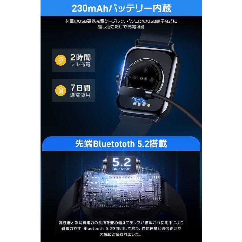スマートウォッチ Bluetooth通話 腕音楽プレーヤー 1.7インチHDスクリーン Bluetooth5.2 歩数計 活動量計 スポーツ  :20220208054817-00303:general purpose - 通販 - Yahoo!ショッピング