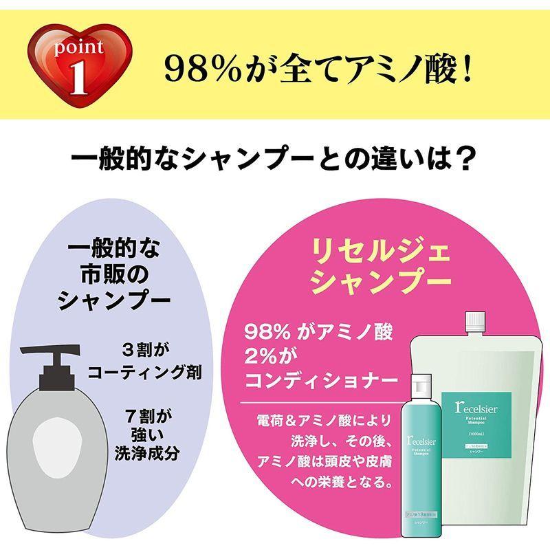 泡立てない、ゴシゴシしない、ただ頭皮に置くだけ recelsier（リセルジェ）シャンプー 詰替え用 1，000ml 泡立てない ゴシゴシしない ただ頭皮に置くだけ recelsier リセルジェ シャンプー 詰替え用 1，000ml