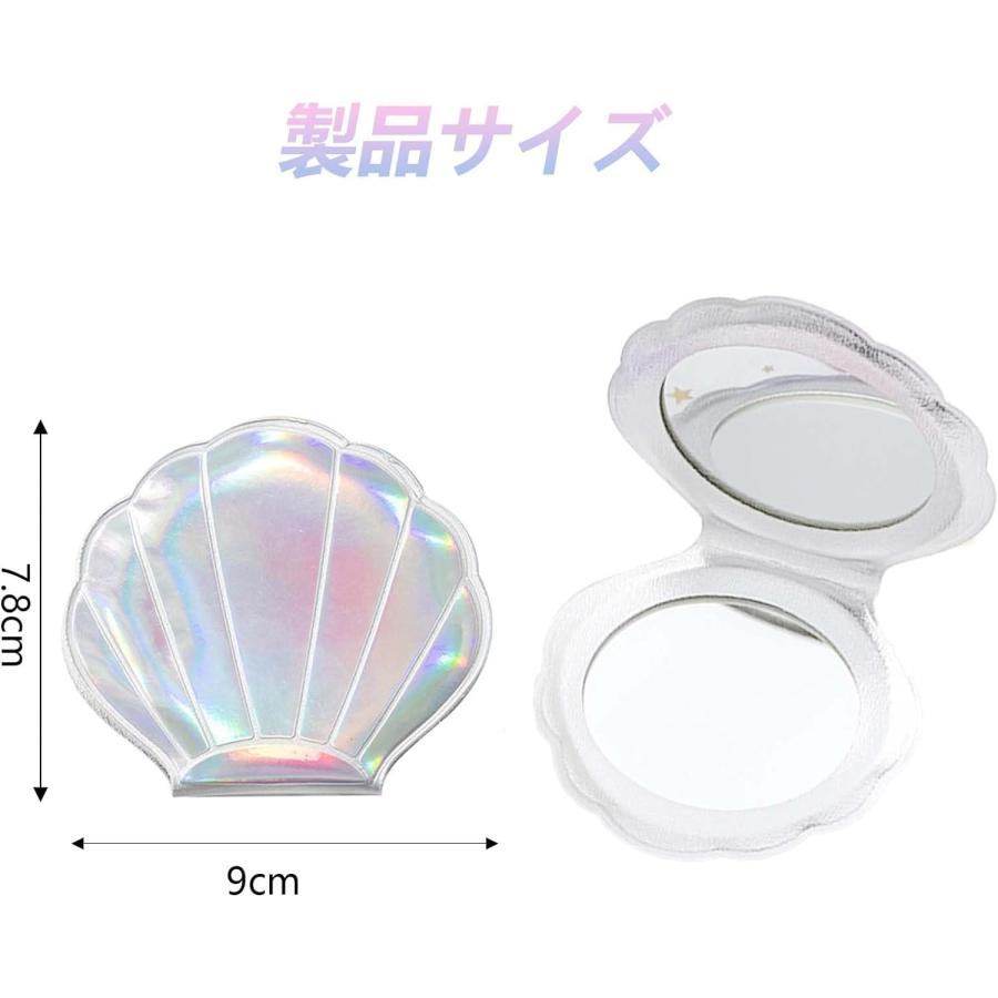 コンパクトミラー 手鏡 （貝型） 可愛い おしゃれ 割れない シェル