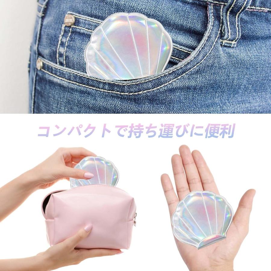コンパクトミラー 手鏡 （貝型） 可愛い おしゃれ 割れない シェル