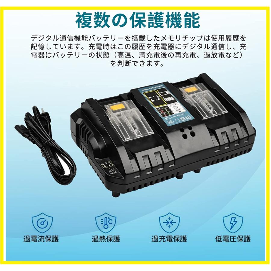 マキタ 互換 充電器 DC18RD 2口同時充電器 14.4V、18V MAKITA 