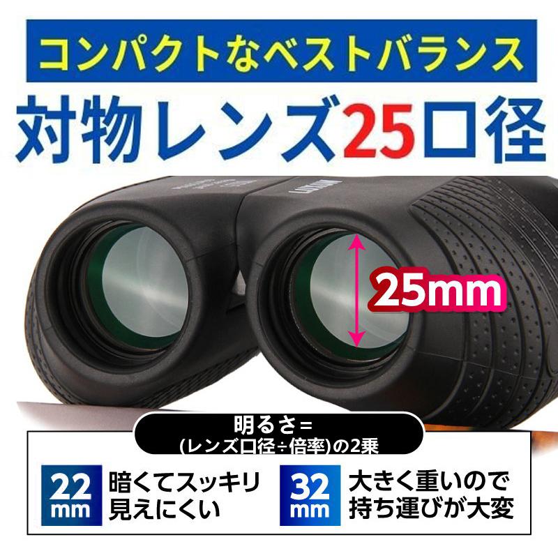 62 以上節約 双眼鏡 高倍率 専用ケース付き コンサート 倍率10 口径25 バフリーフォーカス オートフォーカス10倍 小型 軽量 手ブレ防止 Aynaelda Com