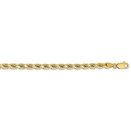 プレゼントを選ぼう！ 特別価格Solid 14k Yellow Gold 4.25mm Diamond-Cut Rope Chain Necklace - with Secure 好評販売中 ネックレス、ペンダント
