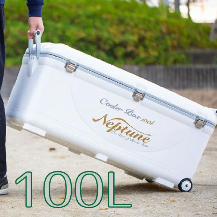 季節のおすすめ商品 送料無料 大型ネプチューンクーラーボックス 100l 釣り フタ キャスター付 保冷力 ハード アウトドア キャンプ フィッシング 部活 おしゃれ かっこいい